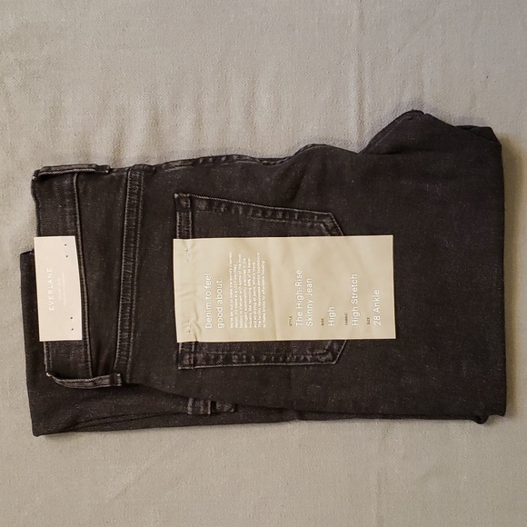 Everlane NWT The High-Rise Skinny Jean Black Women's 28 - Picture 2 of 9